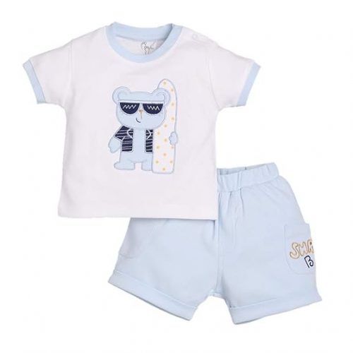 BABY GO 100% Pure Cotton T-shirt and Shorts Set for Baby Boys