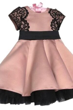 Just Unique Baby Girls Satin & Net Floral Print Sleeveless Party Dress