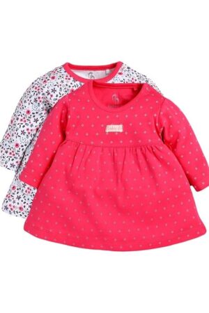 Baby GO Baby-Girl's Cotton A-Line Knee-Length Dresses