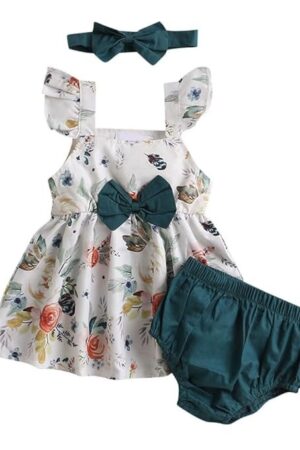 Hopscotch Girl's Fit And Flare Knee Length Set