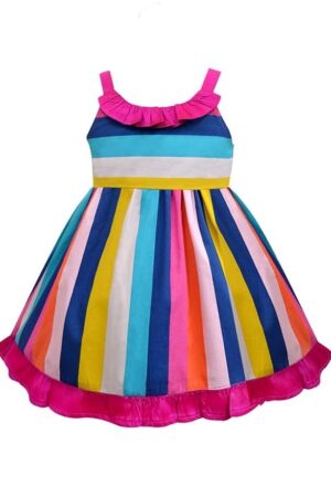 A.T.U.N. (ALL THINGS UBER NICE) Girls Skater Printed Cotton Julie Knee Length Sleeveless Dress