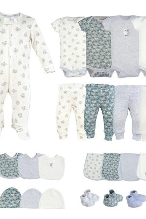 GRES 10-Piece Newborn Baby Clothing & Layette Gift Set - 100% Pure Cotton, Ultra Soft & Breathable Essentials - Fits to 0-3 Months Infants - Perfect New Born Outfit Pack