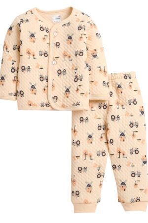 BUMZEE Boy's Cotton Full Sleeves Polyfill Winter Wear Pajama Set (Peb9817)